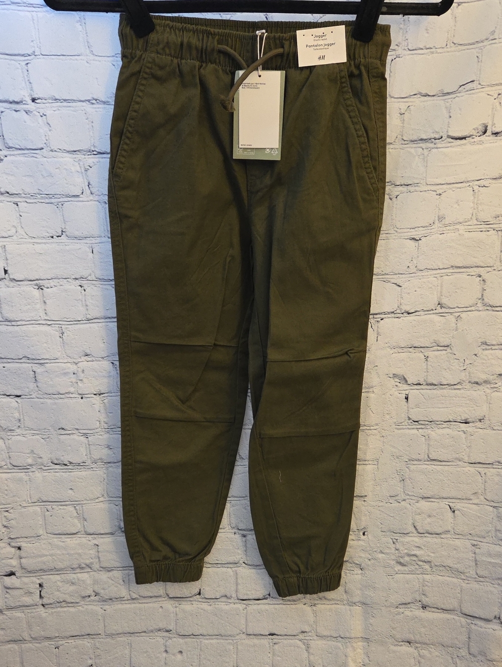 H&M Olive Green Cotton Jogger Pants - Boys Size 6X